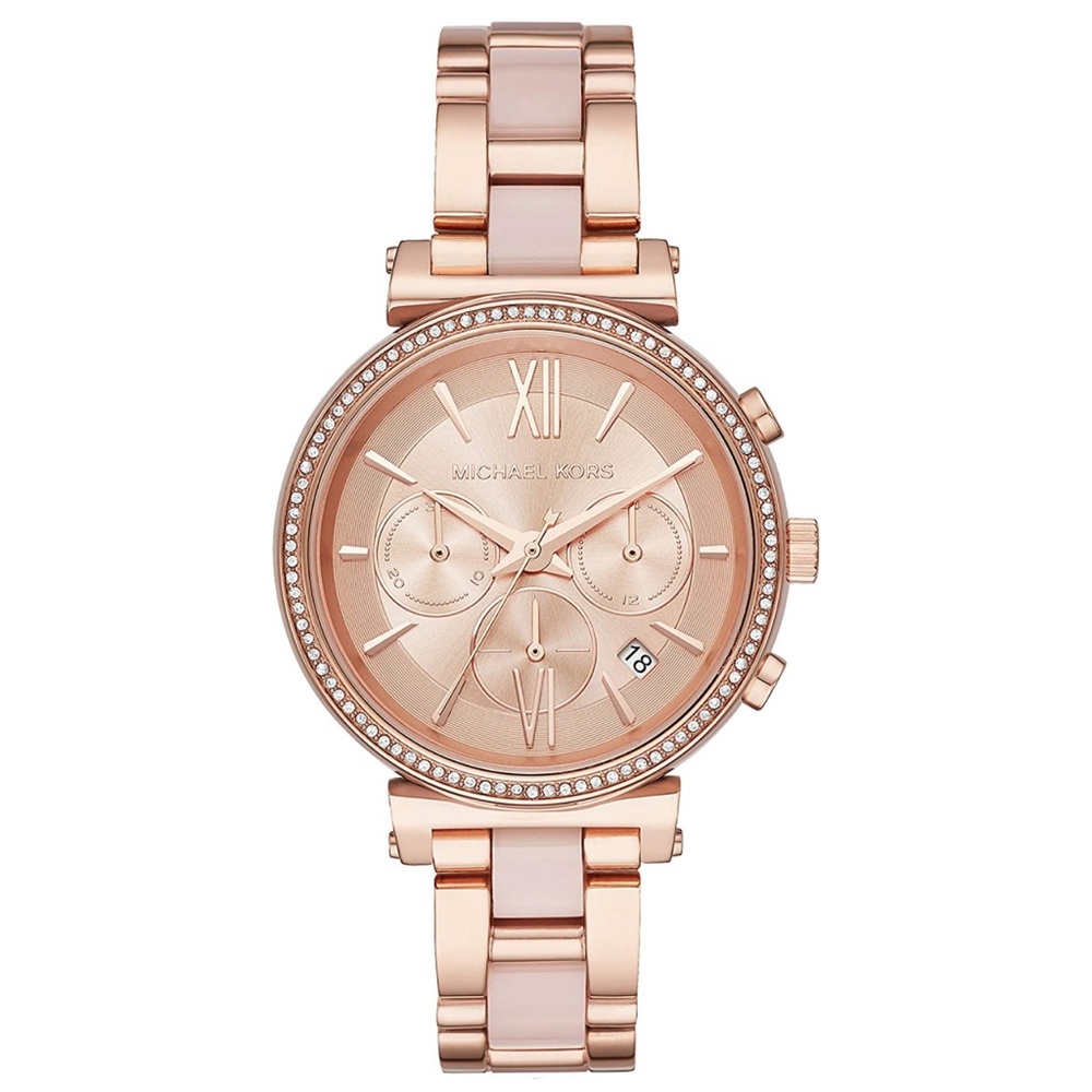 Michael Kors Sofie Stainless Steel Chronograph Watch Rose Gold